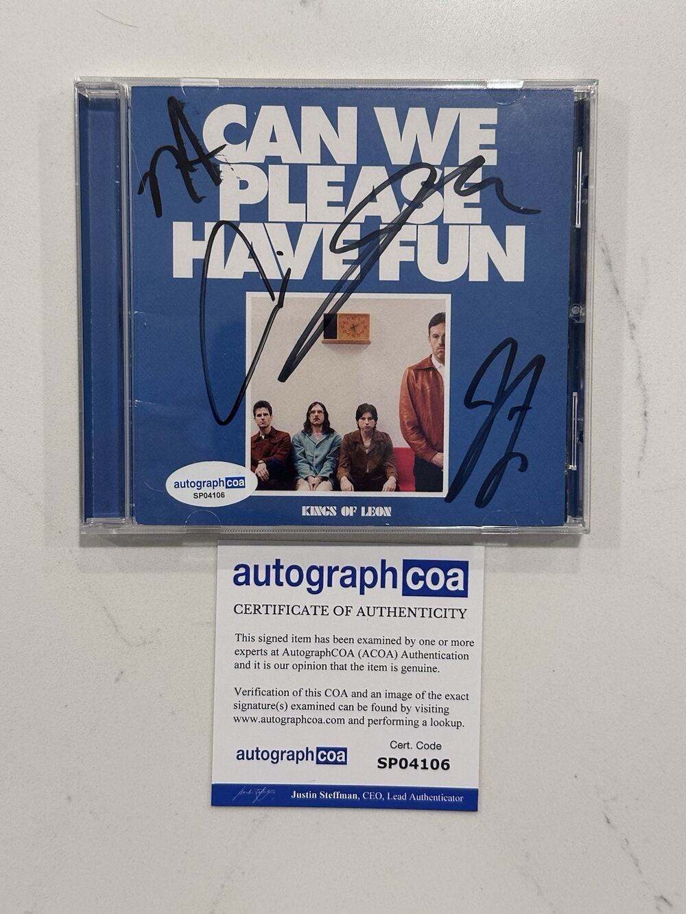 Kings of Leon - Can We Please Have Fun SIGNED CD AUTOGRAPH COA ACOA #4